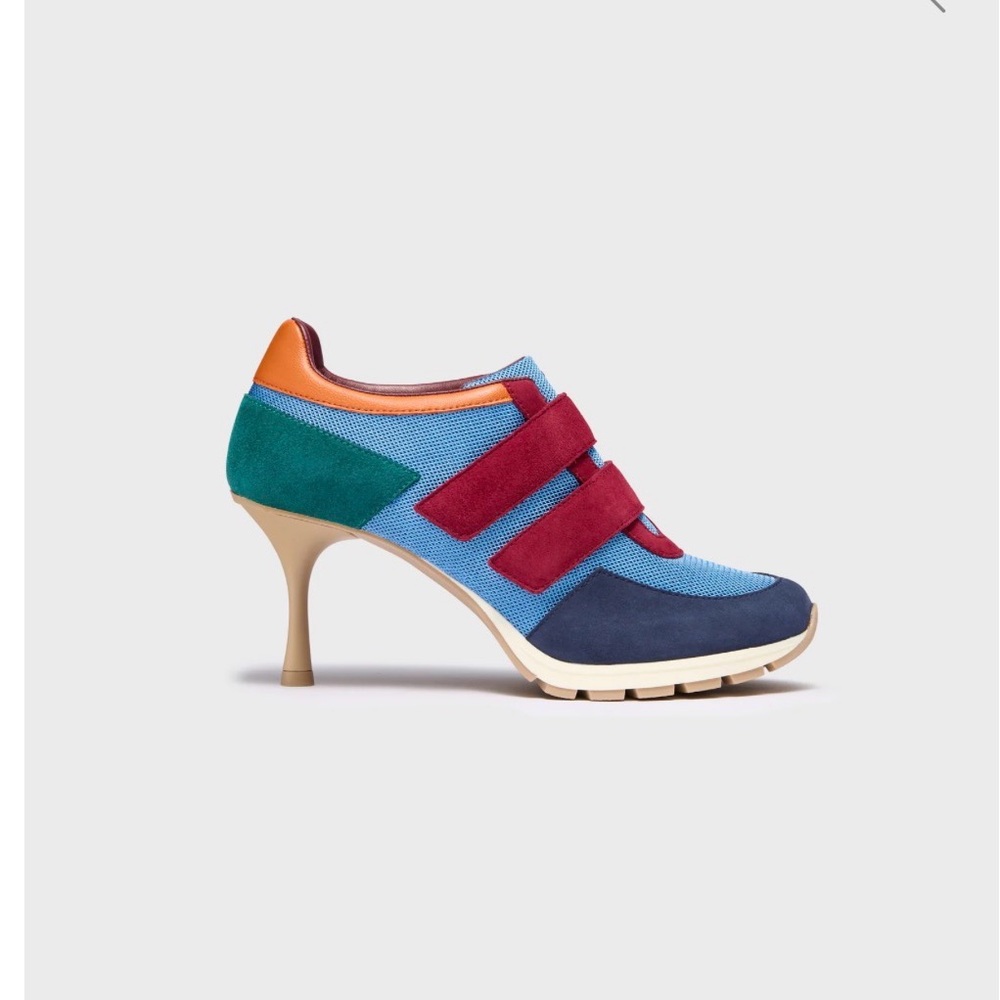 SNEEX The Blake ~ Multicolor Mesh & Suede Heel Sneaker
